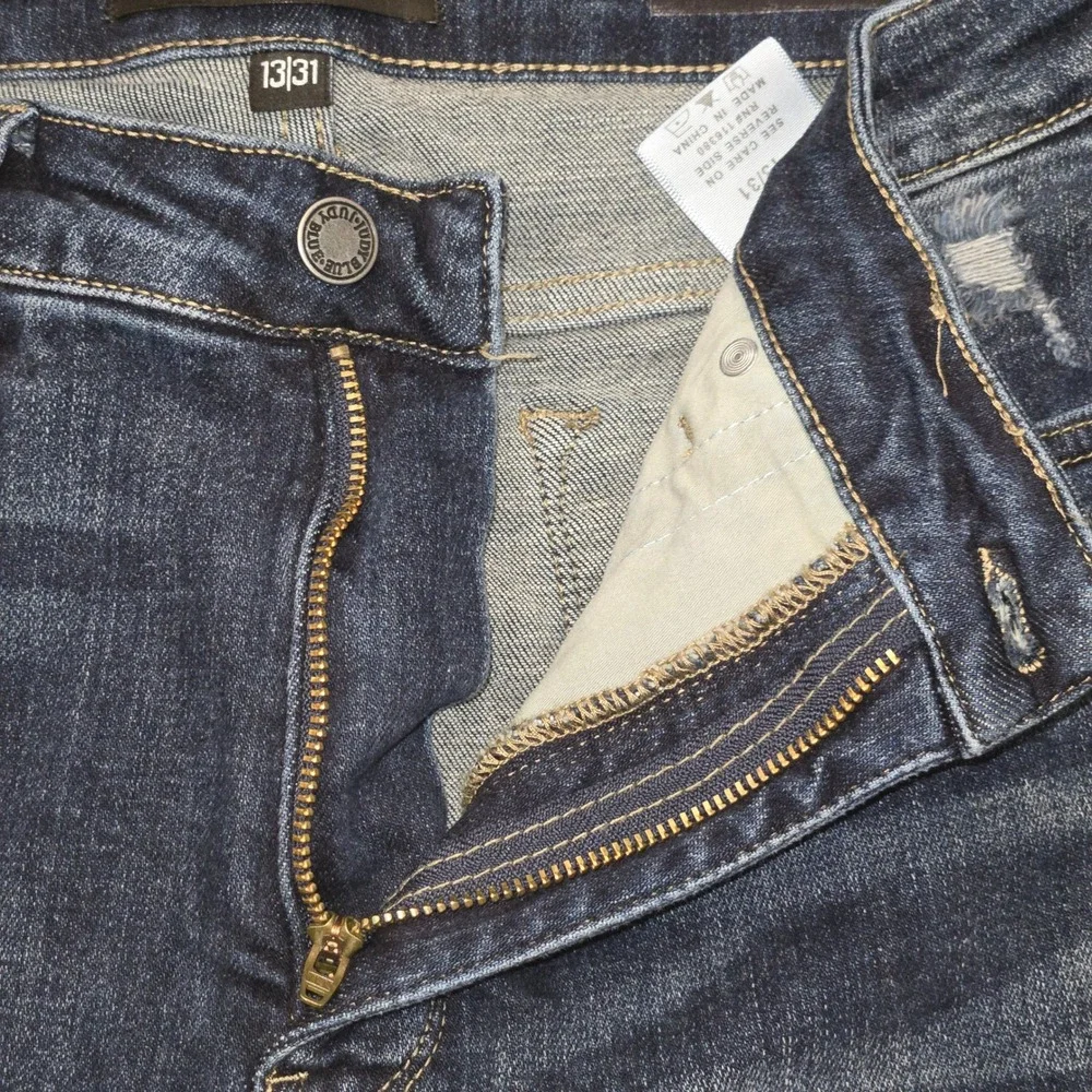 Judy Blue Skinny Fit Dark Wash Distressed Raw Hem Jeans JB88417 Size 13/31 - Picture 5 of 9